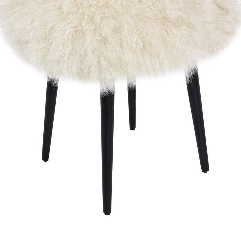 Alberta - Mongolian Sheepskin Round Ottoman - R&R Furniture Gallery (Fountain Valley, CA)