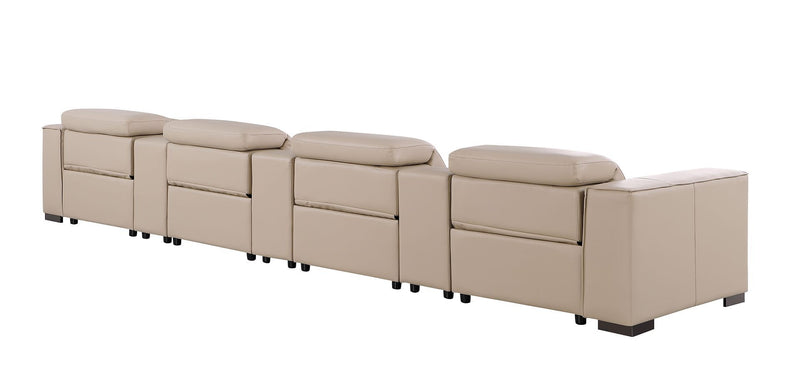 1208 - 7 Piece Leather Sofa With 4 Power Recliners And Power Headrests