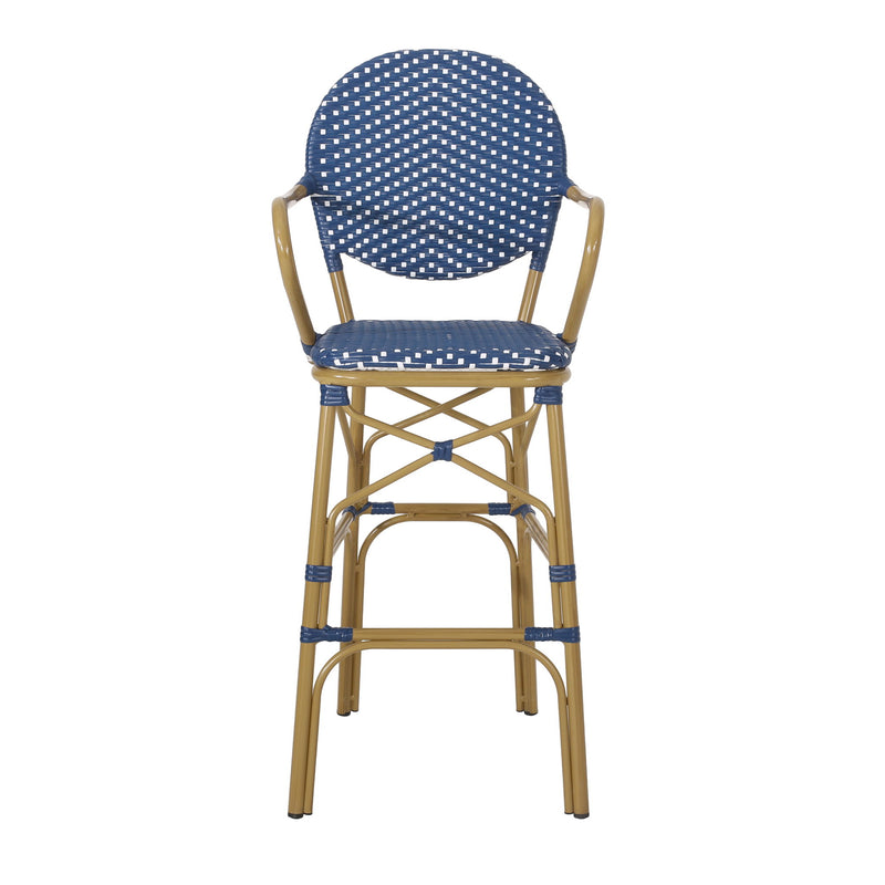 Outdoor Wicker And Aluminum French Barstools (Set of 2) - R&R Furniture Gallery (Fountain Valley, CA)