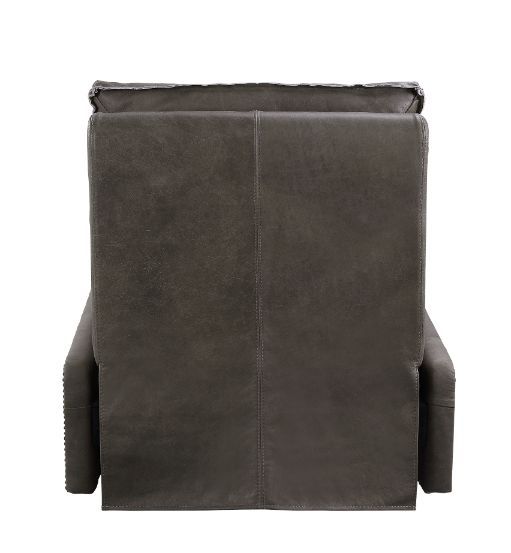 Metier - Power Motion Recliner - Gray Top Grain Leather & Aluminum - R&R Furniture Gallery (Fountain Valley, CA)