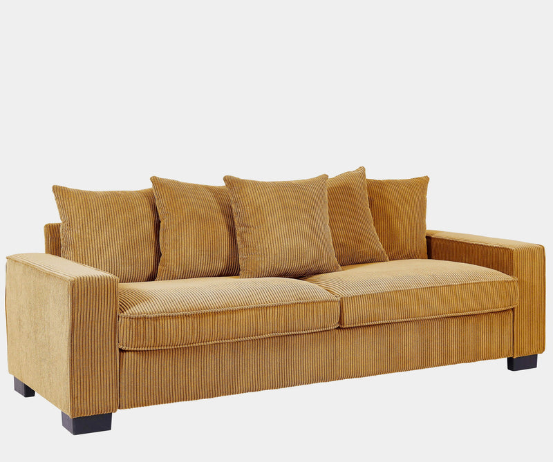 Luxe Sofa With 5 Matching Toss Pillows, Sleek Design, Spacious And Comfortable 3 Seater Couch - R&R Furniture Gallery (Fountain Valley, CA)