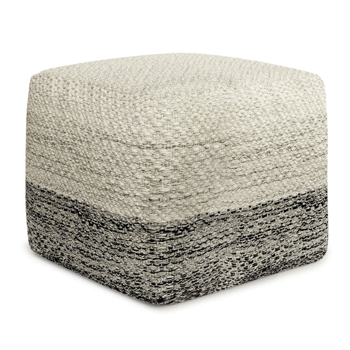 Macie - Square Woven Outdoor / Indoor Pouf - Gray / White - R&R Furniture Gallery (Fountain Valley, CA)