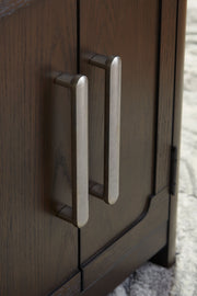 Breckington - Rectangular 2-door End Table - Dark Brown - R&R Furniture Gallery (Fountain Valley, CA)