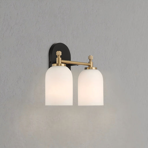 Vortex - 2 Lights Vanity In Style For Over Bathroom Mirror Wall Sconce - Black / Gold / White - R&R Furniture Gallery (Fountain Valley, CA)