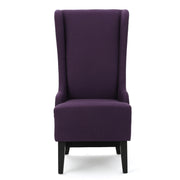 Fabric Dining Chair With High Back And Birch Wood Legs - Plum - R&R Furniture Gallery (Fountain Valley, CA)