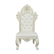 Adara - Side Chair (Set of 2) - Pearl White Synthetic Leather & Antique White - R&R Furniture Gallery (Fountain Valley, CA)