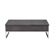 Iban - Coffee Table With Lift Top - Gray Oak & Chrome - R&R Furniture Gallery (Fountain Valley, CA)