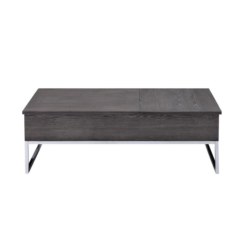 Iban - Coffee Table With Lift Top - Gray Oak & Chrome - R&R Furniture Gallery (Fountain Valley, CA)