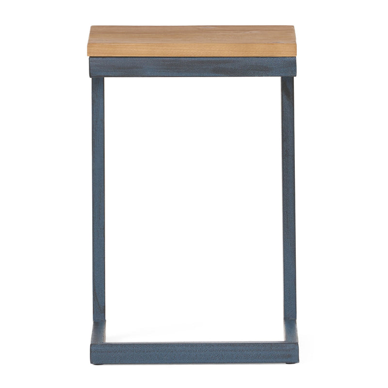 Small C Shaped End Table With Iron Base And Fir Wood Top - Black - R&R Furniture Gallery (Fountain Valley, CA)