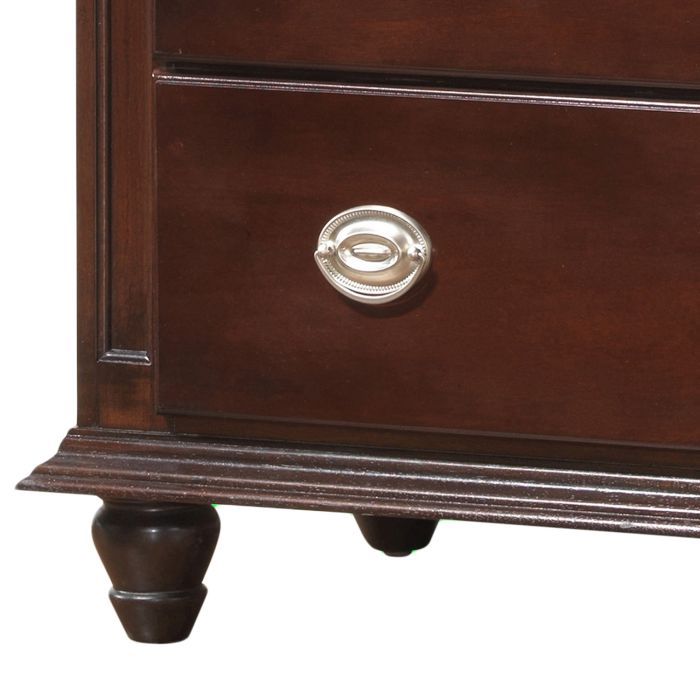 Glory Furniture cappuccino media storage chest, an accent chest with storage drawers in a warm brown finish, ideal for living room decor.