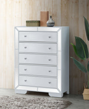 White storage chest from Glory Furniture's accent chests collection, featuring a sleek design and sturdy construction.