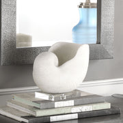 White Nautilus shell sculpture by Uttermost, decorative sculpture in a detailed, realistic design for home decor.