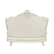 Adara - Loveseat With 5 Pillows - Pearl White Synthetic Leather & Antique White - R&R Furniture Gallery (Fountain Valley, CA)