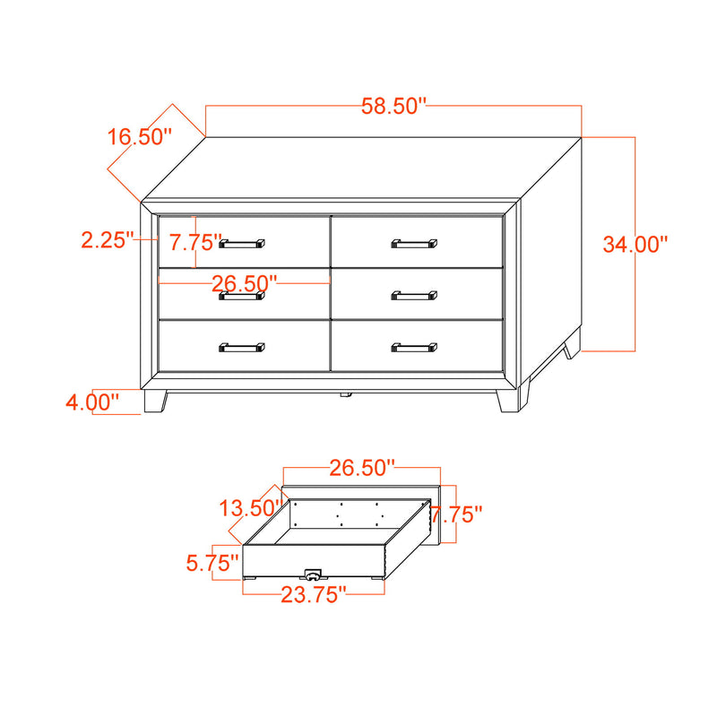 Soluto - Dresser - Gray / Black - R&R Furniture Gallery (Fountain Valley, CA)