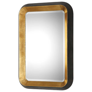 Gold metallic wall mirror by Uttermost, Niva series, featuring a sleek round frame for modern home decor.