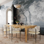 Sezanne - Vegan Leather And 2-Tone Jacquard Dining Chair - Cream - R&R Furniture Gallery (Fountain Valley, CA)