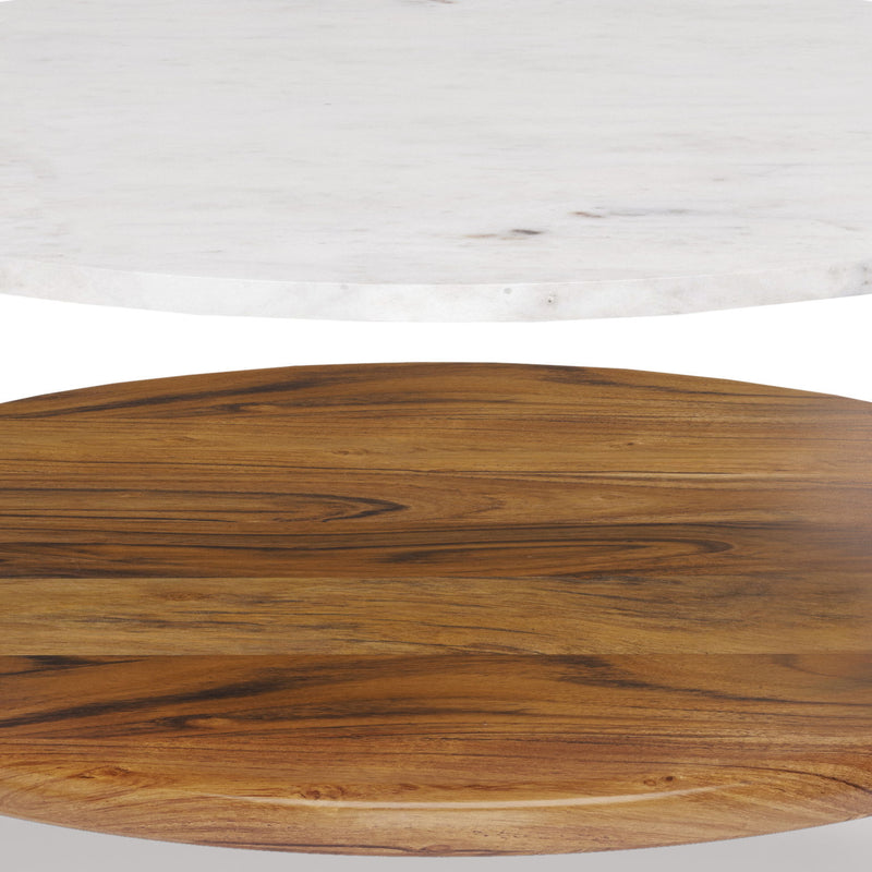 Wagner - Round Marble & Wood Table - R&R Furniture Gallery (Fountain Valley, CA)