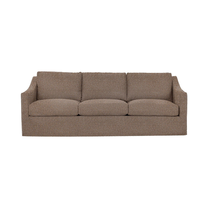 Classic Home Kipton upholstered stationary sofa with plush fabric and cushioned armrests in a cozy living room setting.