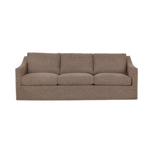 Classic Home Kipton upholstered stationary sofa with plush fabric and cushioned armrests in a cozy living room setting.