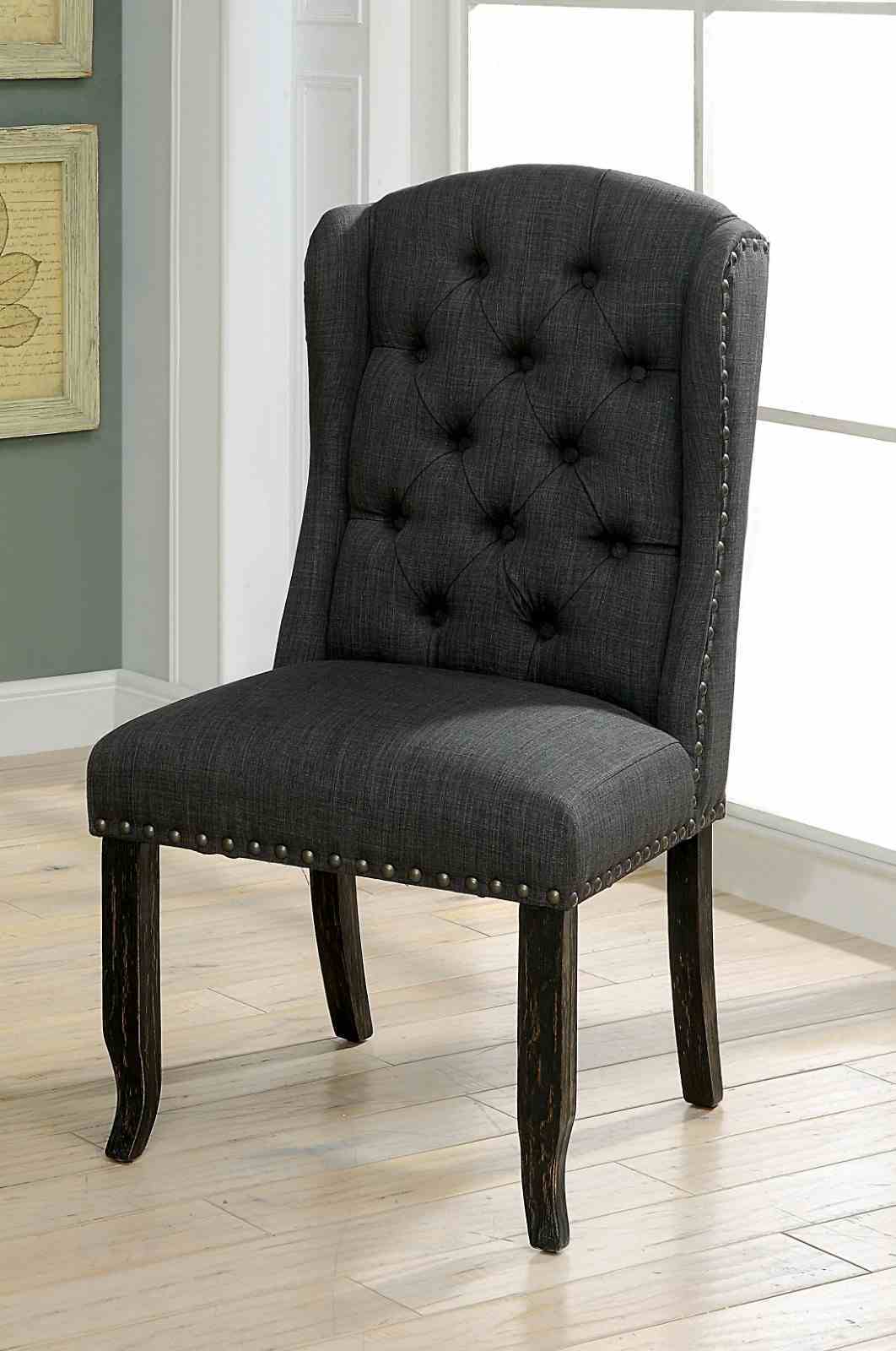 Sania - Wingback Chair, Dark Gray (2/CTN)