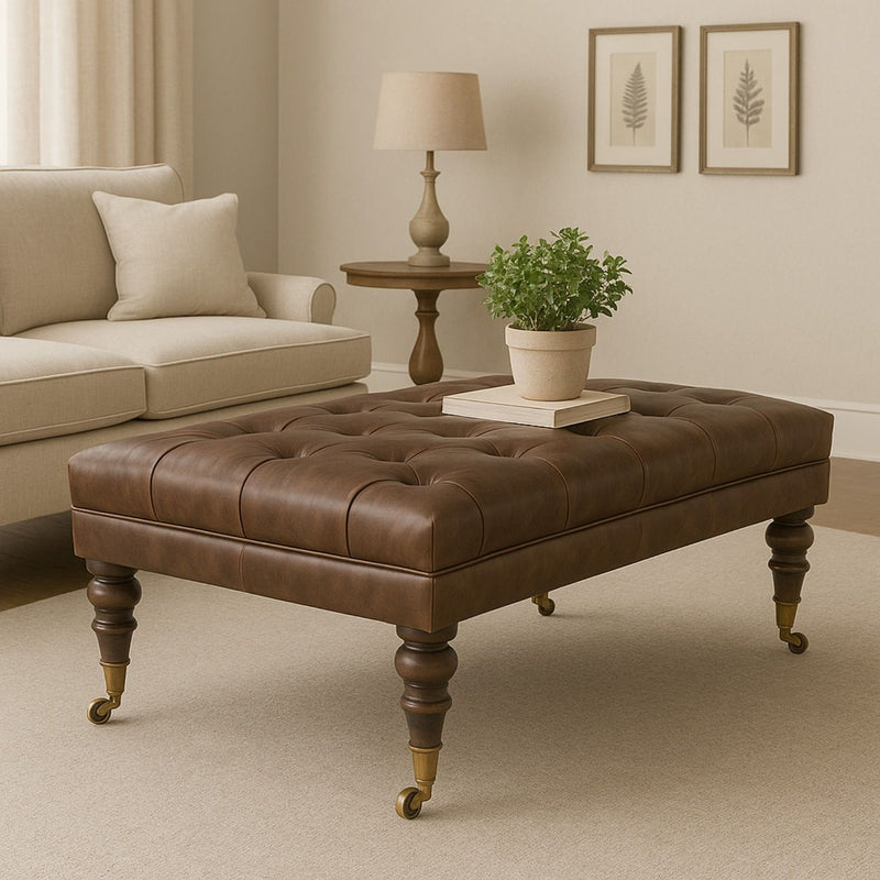 Buffalo - Ottoman With Castor Legs - R&R Furniture Gallery (Fountain Valley, CA)
