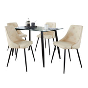 Lumi Source Clara Giovani 5-piece contemporary dining set with sleek table and matching chairs, modern dining room furniture.