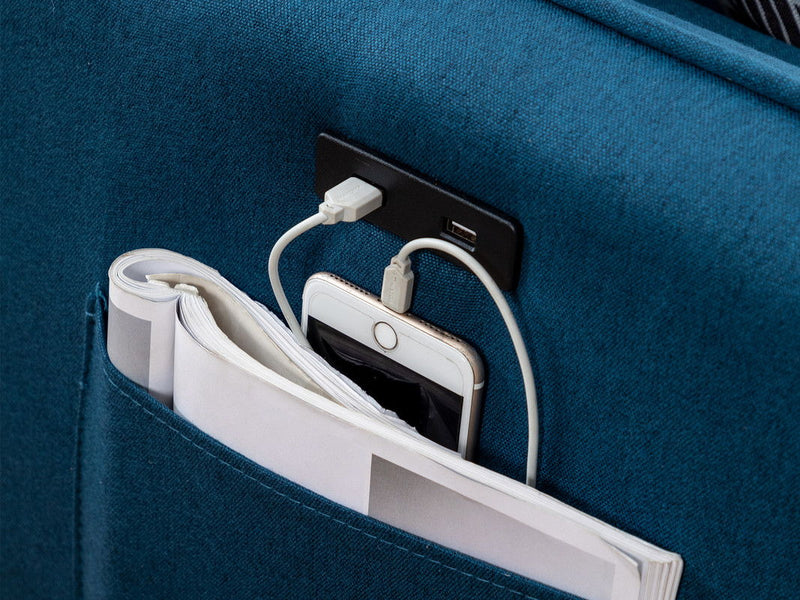 Mia - Sectional Sofa Chaise With USB Charger And Pillows - R&R Furniture Gallery (Fountain Valley, CA)