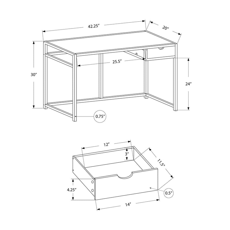 Computer Desk For Home Office, Laptop, 1 Storage Drawer, Contemporary & Modern - R&R Furniture Gallery (Fountain Valley, CA)