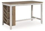 Skempton - Rectangular Counter Table With Storage - White - R&R Furniture Gallery (Fountain Valley, CA)