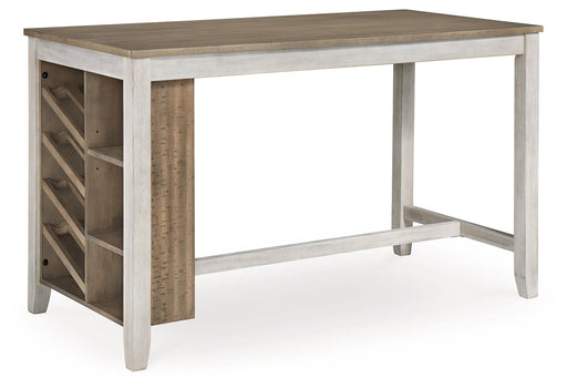 Skempton - Rectangular Counter Table With Storage - White - R&R Furniture Gallery (Fountain Valley, CA)