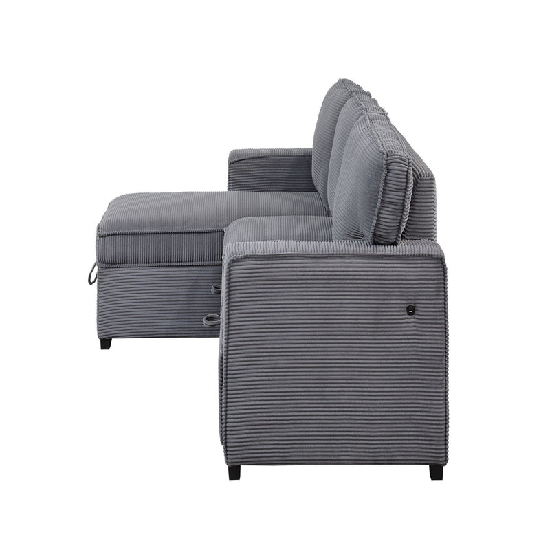 Territory - Pull Out Sofa Bed With Design - Dark Gray - R&R Furniture Gallery (Fountain Valley, CA)