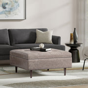 Shay - Large Square Coffee Table Storage Ottoman Mid-Century Style - R&R Furniture Gallery (Fountain Valley, CA)