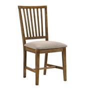 Wallace II - Side Chair (Set of 2) - Tan Linen & Weathered Oak - R&R Furniture Gallery (Fountain Valley, CA)