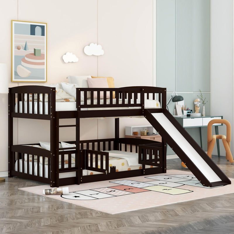 Low Bunk Bed With Slide, Fence And Ladder - R&R Furniture Gallery (Fountain Valley, CA)