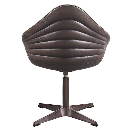 Pipino - Accent Chair With Swivel - Antique Ebony Top Grain Leather - R&R Furniture Gallery (Fountain Valley, CA)
