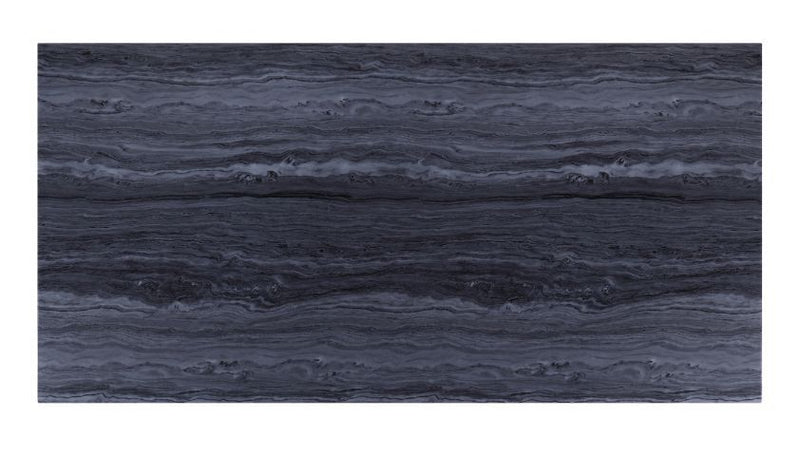 Nasir - Dining Table - Gray Printed Faux Marble Top & Mirrored Silver - R&R Furniture Gallery (Fountain Valley, CA)
