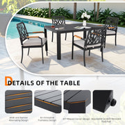 Outdoor Patio Furniture Dining Set With Sunbrella Fabric, Rectangular Table With Umbrella Hole - R&R Furniture Gallery (Fountain Valley, CA)