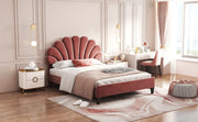 Upholstered Platform Bed With Flower Pattern Headboard - R&R Furniture Gallery (Fountain Valley, CA)