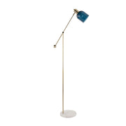 Lumi Source Marcel contemporary glam floor lamp with sleek metal finish and adjustable arm, standing on a modern living room floor
