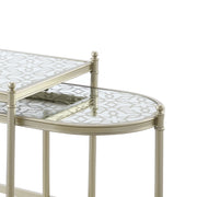 Zaba - Nesting Table - Glass Top & Silver - R&R Furniture Gallery (Fountain Valley, CA)