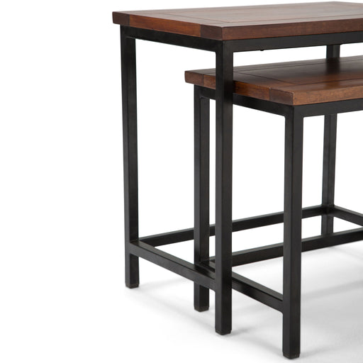 Skyler - 2 Piece Nesting Side Table - Dark Cognac Brown - R&R Furniture Gallery (Fountain Valley, CA)