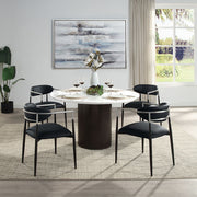Gavan - Arm Chair (Set of 2) - Black Synthetic Leather - R&R Furniture Gallery (Fountain Valley, CA)