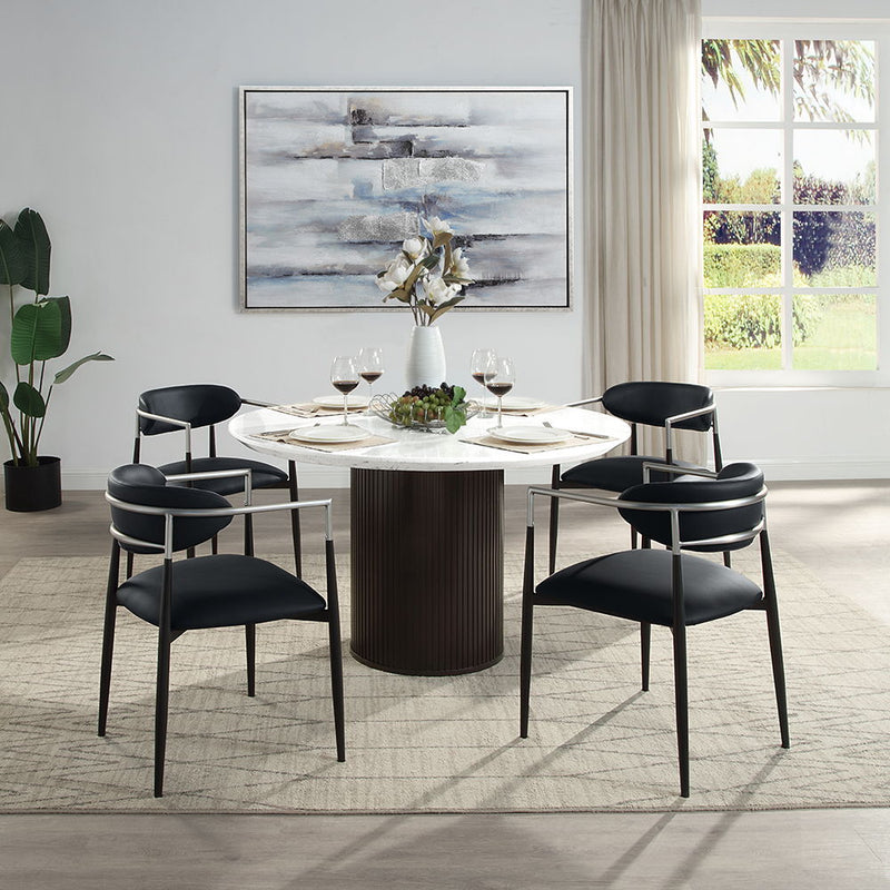 Gavan - Arm Chair (Set of 2) - Black Synthetic Leather - R&R Furniture Gallery (Fountain Valley, CA)