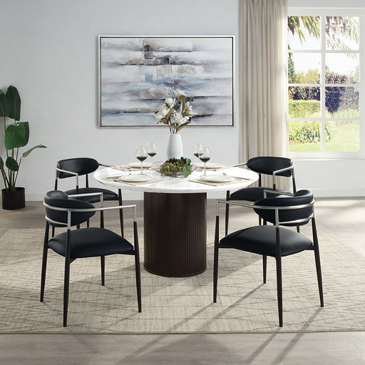 Gavan - Arm Chair (Set of 2) - Black Synthetic Leather - R&R Furniture Gallery (Fountain Valley, CA)