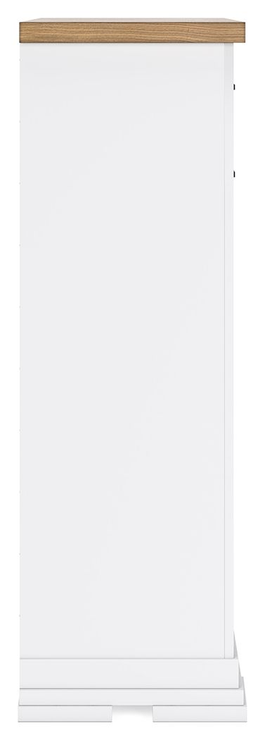 Ashbryn - Five Drawer Chest - White / Natural - R&R Furniture Gallery (Fountain Valley, CA)