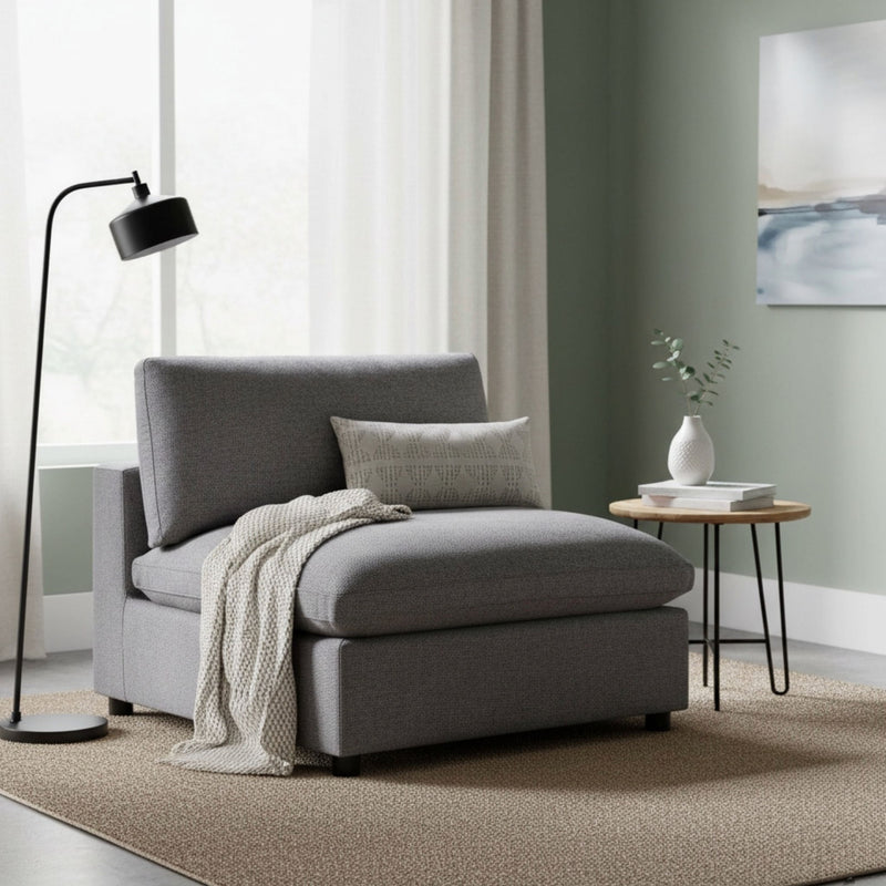 Cassandra - Armless Slipper Chair - Charcoal Gray - R&R Furniture Gallery (Fountain Valley, CA)