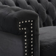 Noble House Chesterfield style 3-seater sofa with deep button tufting and classic stationary design in rich upholstery.