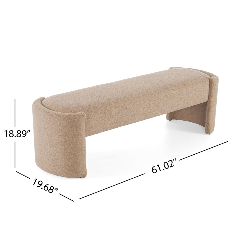 Simple Long Ottoman Bench - Light Camel - R&R Furniture Gallery (Fountain Valley, CA)