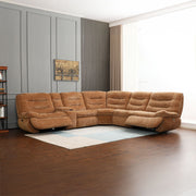Emmy - Power Motion Sectional Sofa - Orange Chenille - R&R Furniture Gallery (Fountain Valley, CA)