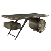 Brancaster - Executive Writing Desk With USB - Bronze Aluminum - R&R Furniture Gallery (Fountain Valley, CA)